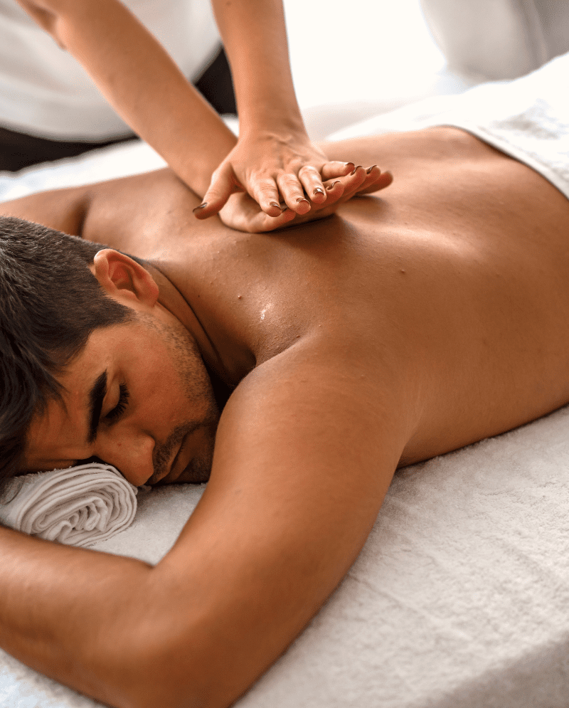 Massage therapist working